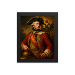 Joseph II Holy Roman Emperor framed print on a plain backdrop in size 8"x10".