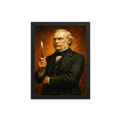 Joseph Lister framed print on a plain backdrop in size 12"x16".