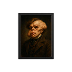 Joseph Merrick The Elephant Man framed print on a plain backdrop in size 12"x16".