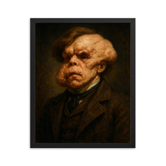 Joseph Merrick The Elephant Man framed print on a plain backdrop in size 16"x20".