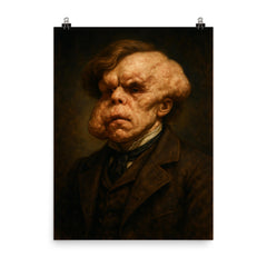 Joseph Merrick The Elephant Man poster on a plain backdrop in size 8"x10".