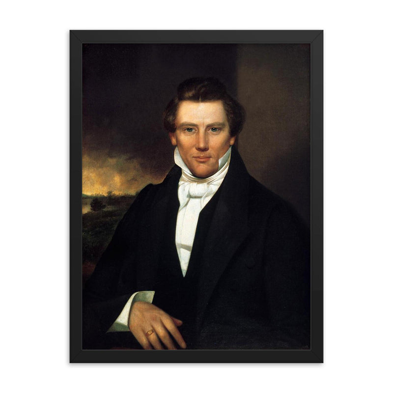 Joseph Smith framed print on a plain backdrop in size 18