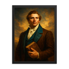 Joseph Smith framed print on a plain backdrop in size 18"x24".