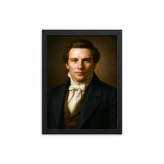 Joseph Smith portrait framed print on a plain backdrop in size 12"x16".