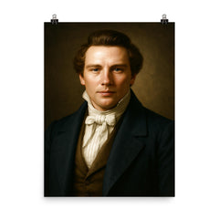 Joseph Smith portrait poster on a plain backdrop in size 8"x10".