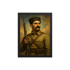 Joseph Trumpeldor framed print on a plain backdrop in size 12"x16".