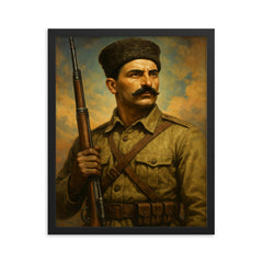 Joseph Trumpeldor framed print on a plain backdrop in size 16"x20".