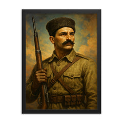 Joseph Trumpeldor framed print on a plain backdrop in size 18"x24".