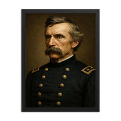 Joshua Chamberlain portrait framed print on a plain backdrop in size 18"x24".
