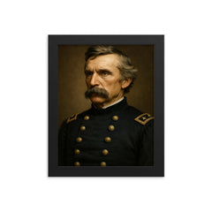 Joshua Chamberlain portrait framed print on a plain backdrop in size 8"x10".