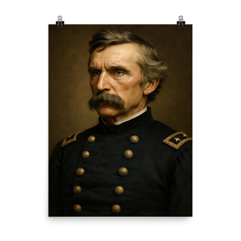 Joshua Chamberlain portrait poster on a plain backdrop in size 8