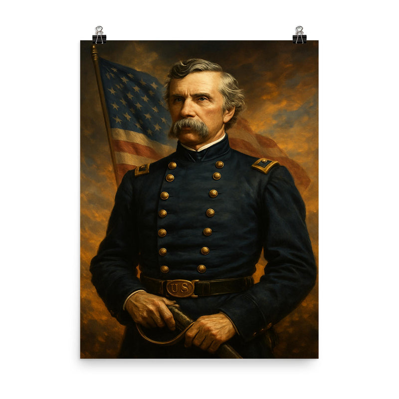 Joshua Chamberlain poster on a plain backdrop in size 8