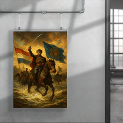 Josip Jelačić crossing the Drava with banners poster 4