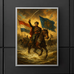 Josip Jelačić crossing the Drava with banners poster 5