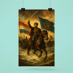 Josip Jelačić crossing the Drava with banners poster 6