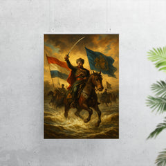 Josip Jelačić crossing the Drava with banners poster 7