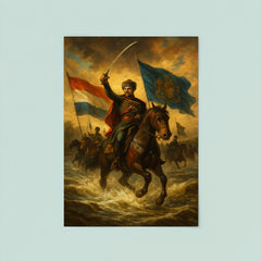 Josip Jelačić crossing the Drava with banners poster 8