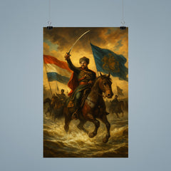Josip Jelačić crossing the Drava with banners poster 9