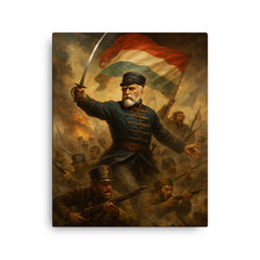 Jozef Bem at the Hungarian uprising canvas print on a plain backdrop in size 16"x20".