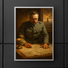 Jozef Pilsudski at Warsaw 1920 map table poster 5