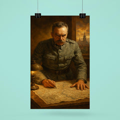 Jozef Pilsudski at Warsaw 1920 map table poster 6