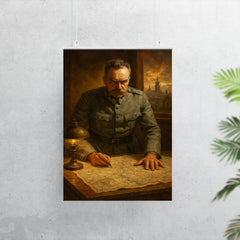 Jozef Pilsudski at Warsaw 1920 map table poster 7