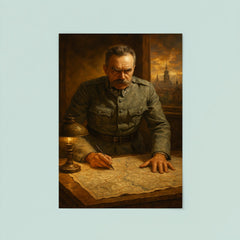 Jozef Pilsudski at Warsaw 1920 map table poster 8