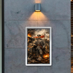 Jozef Pilsudski on armored train poster 2
