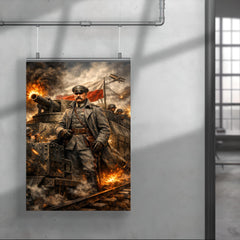 Jozef Pilsudski on armored train poster 4