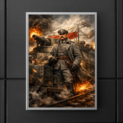 Jozef Pilsudski on armored train poster 5