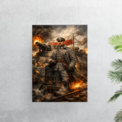 Jozef Pilsudski on armored train poster 7