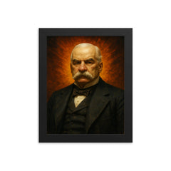 JP Morgan framed print on a plain backdrop in size 8"x10".