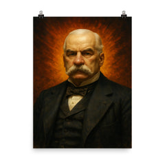 JP Morgan poster on a plain backdrop in size 8"x10".