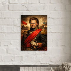 Juan Manuel de Rosas in crimson federalist sash metal print mockup