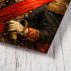 Juan Manuel de Rosas in crimson federalist sash metal print mockup