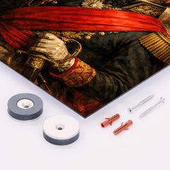 Juan Manuel de Rosas in crimson federalist sash metal print mockup
