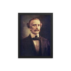 Juan Pablo Duarte framed print on a plain backdrop in size 12"x16".