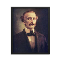 Juan Pablo Duarte framed print on a plain backdrop in size 16"x20".