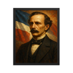 Juan Pablo Duarte framed print on a plain backdrop in size 16"x20".