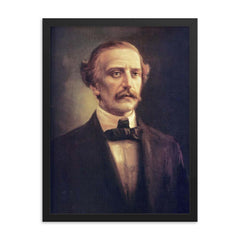 Juan Pablo Duarte framed print on a plain backdrop in size 18"x24".