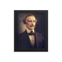 Juan Pablo Duarte framed print on a plain backdrop in size 8"x10".