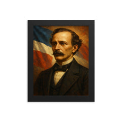 Juan Pablo Duarte framed print on a plain backdrop in size 8"x10".