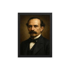 Juan Pablo Duarte portrait framed print on a plain backdrop in size 12"x16".