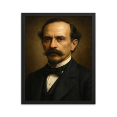 Juan Pablo Duarte portrait framed print on a plain backdrop in size 16"x20".