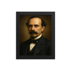 Juan Pablo Duarte portrait framed print on a plain backdrop in size 8"x10".
