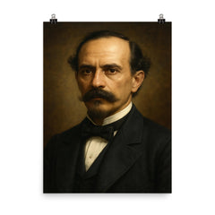 Juan Pablo Duarte portrait poster on a plain backdrop in size 8"x10".