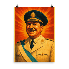 Juan Peron poster on a plain backdrop in size 8"x10".