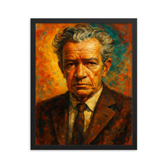 Juan Rulfo framed print on a plain backdrop in size 16"x20".