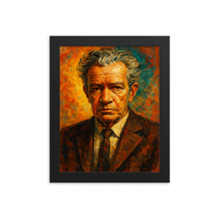Juan Rulfo framed print on a plain backdrop in size 8"x10".