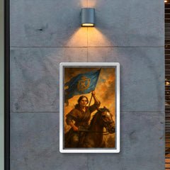 Juana Azurduy with captured royalist standard poster 2